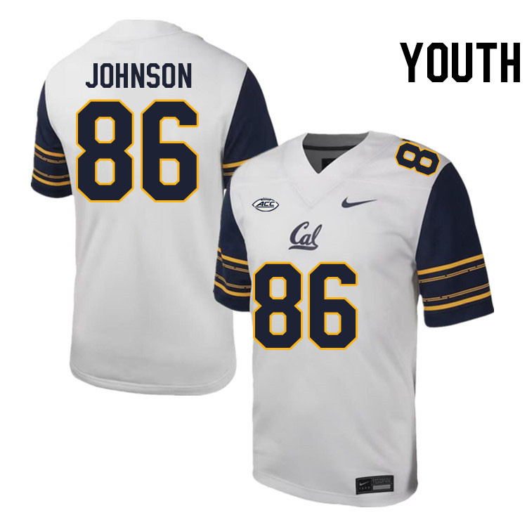 Youth #86 Jeffrey Johnson California Golden Bears ACC Conference College Football Jerseys Stitched S